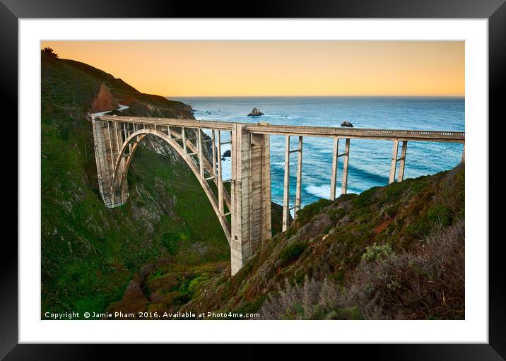Beautiful coastal view of Big Sur in California. Framed Mounted Print by Jamie Pham