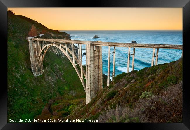 Beautiful coastal view of Big Sur in California. Framed Print by Jamie Pham