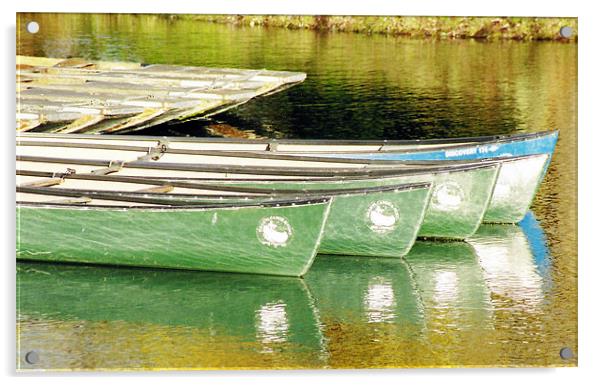 Punting Boats Acrylic by Andre Buys
