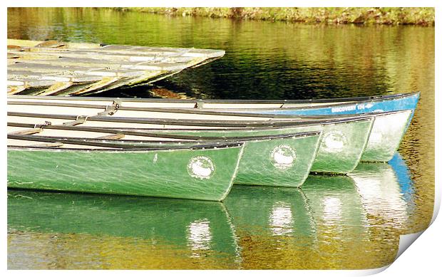 Punting Boats Print by Andre Buys