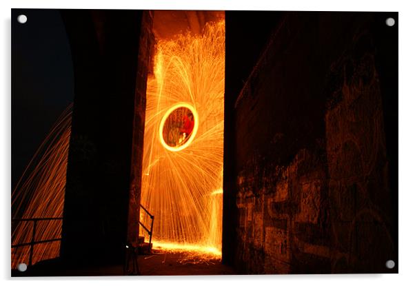 Wire Wool Spinning Acrylic by George Young