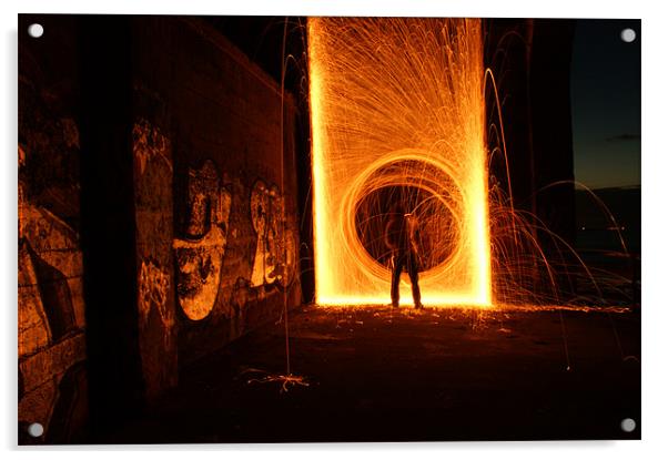 Wire Wool Spinning Acrylic by George Young