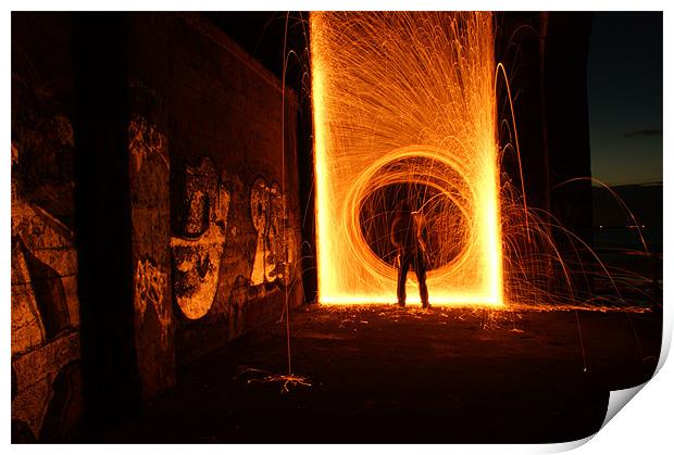 Wire Wool Spinning Print by George Young