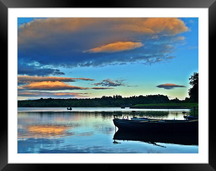 Fishing On Gartmorn Dam,Scotland. Framed Mounted Print by Aj’s Images