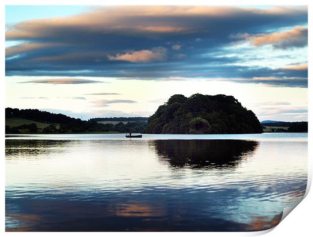 Trout Fishing On Gartmorn Dam, Scotland. Print by Aj’s Images
