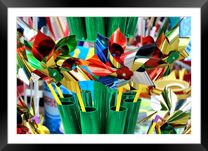 Windmills in Pots Framed Mounted Print by Karen Martin