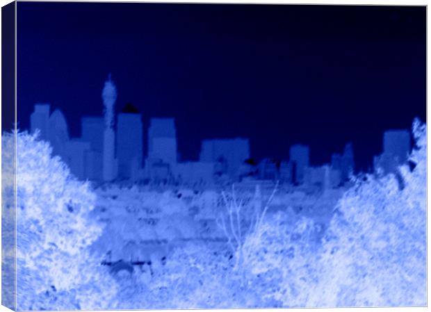 Negativecity blue - London Skyline Canvas Print by Chris Day