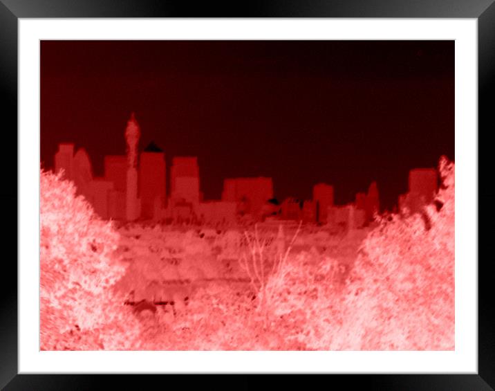 Negativecity Red - London Skyline Framed Mounted Print by Chris Day
