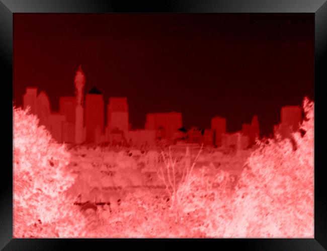Negativecity Red - London Skyline Framed Print by Chris Day