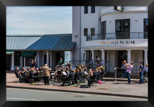 Brass Band At The Pier Framed Print by Steve Purnell