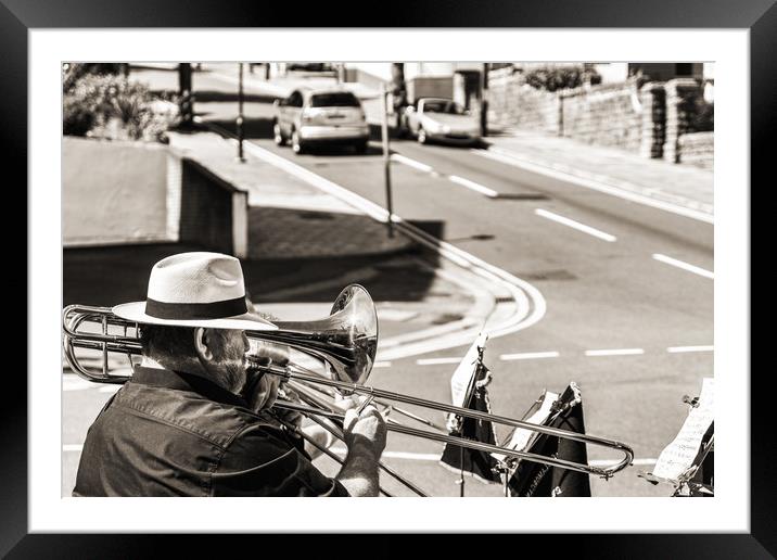 The Trombone Player Framed Mounted Print by Steve Purnell
