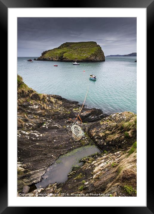 Castle Island, Abercastle, Pembrokeshire, Wale UK Framed Mounted Print by Heidi Stewart