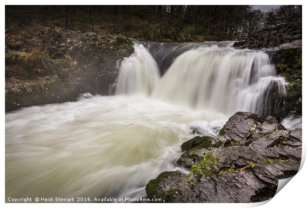 Skelwith Force Falls in the Lake District, Cumbria Print by Heidi Stewart