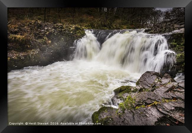 Skelwith Force Falls in the Lake District, Cumbria Framed Print by Heidi Stewart