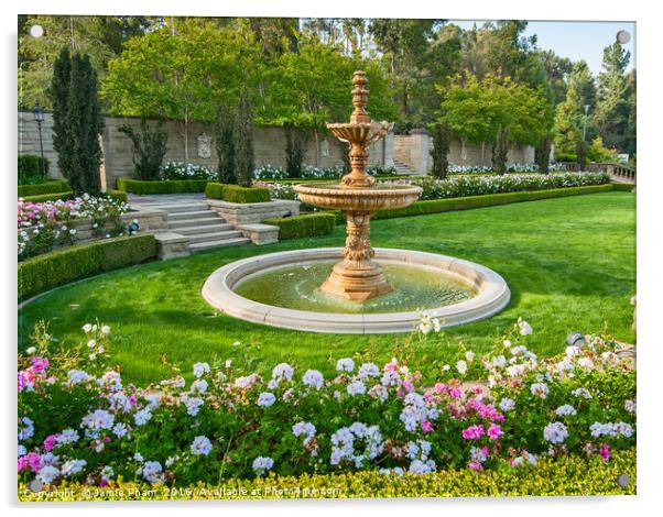 The beautiful grounds of Greystone Mansion in Beve Acrylic by Jamie Pham