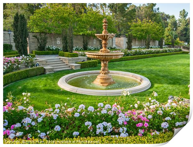 The beautiful grounds of Greystone Mansion in Beve Print by Jamie Pham