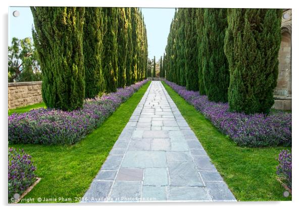 The beautiful grounds of Greystone Mansion in Beve Acrylic by Jamie Pham