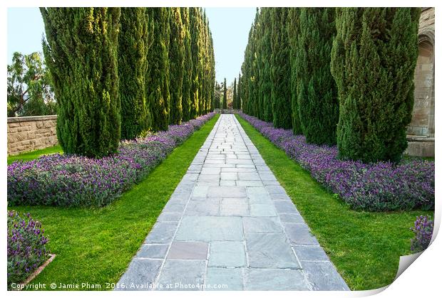 The beautiful grounds of Greystone Mansion in Beve Print by Jamie Pham