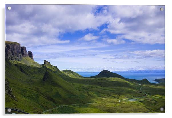 Quiraing on Isle of Skye, Scotland Acrylic by Gabor Pozsgai