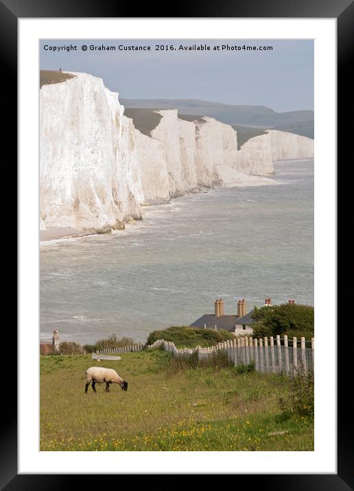 Seven Sisters & Fishermans Cottages Framed Mounted Print by Graham Custance