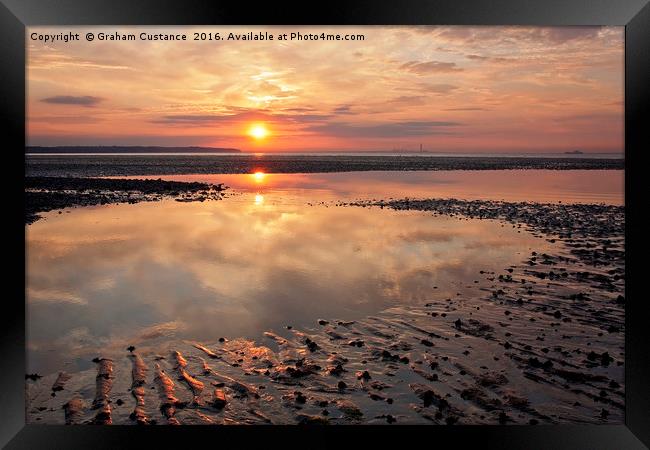 Solent Sunset Framed Print by Graham Custance