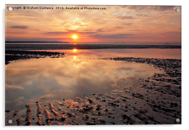 Solent Sunset Acrylic by Graham Custance