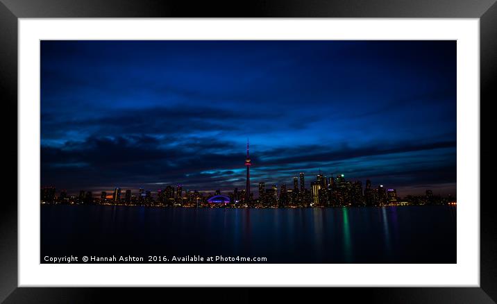 Toronto by Night Framed Mounted Print by Hannah Ashton