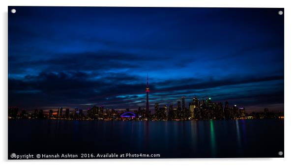 Toronto by Night Acrylic by Hannah Ashton