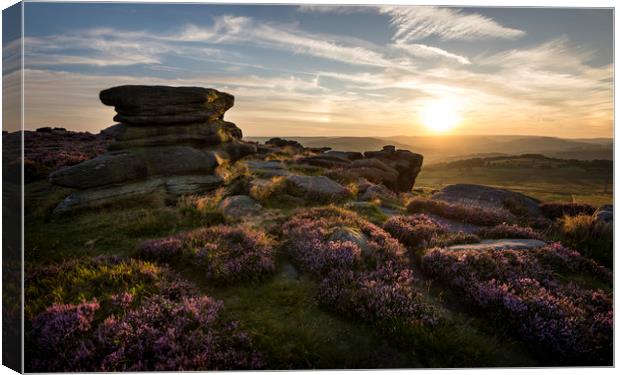 Over Owler Tor, Peak District Canvas Print by Andrew Kearton