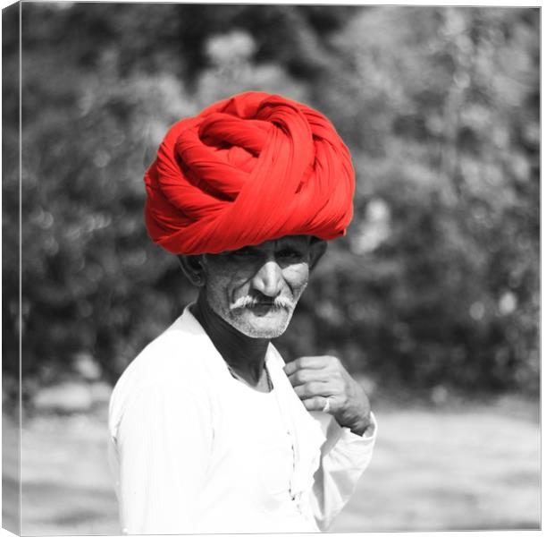 Red Turban Canvas Print by anurag gupta