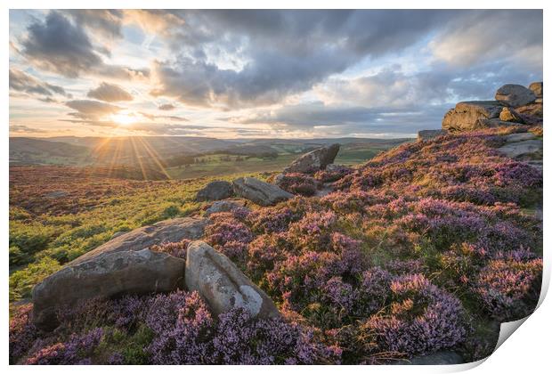 Over Owler Tor Print by James Grant