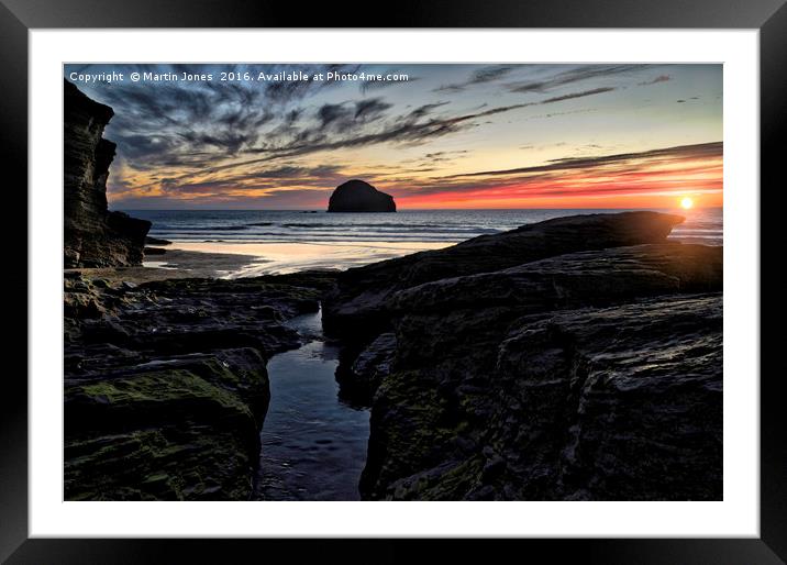 Trebarwith at Sunset Framed Mounted Print by K7 Photography