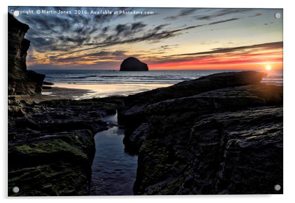Trebarwith at Sunset Acrylic by K7 Photography