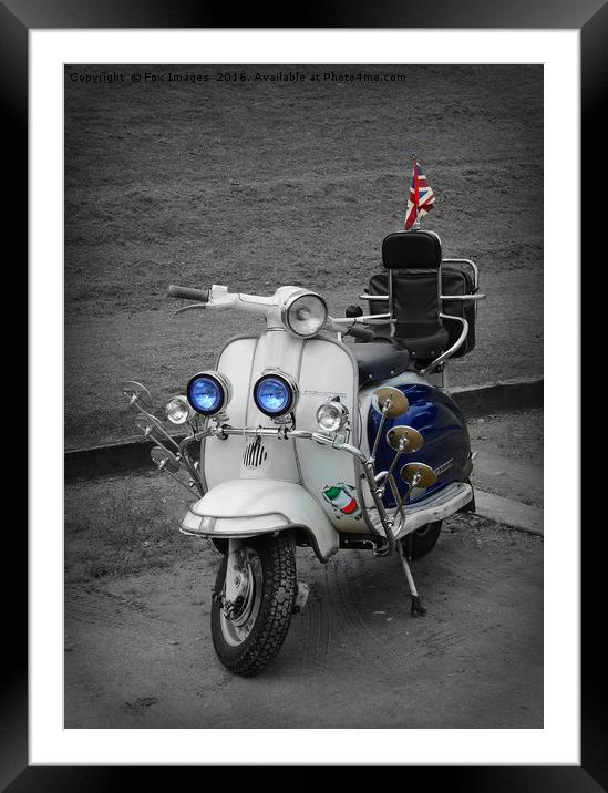 Scooter Motorbike Framed Mounted Print by Derrick Fox Lomax