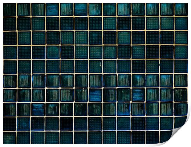 Blue glass wall Print by Vadim Fomin