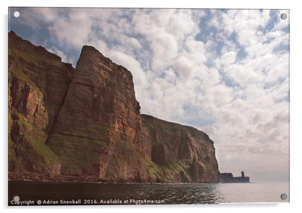 St Johns Head and the Old Man of Hoy Acrylic by Adrian Snowball
