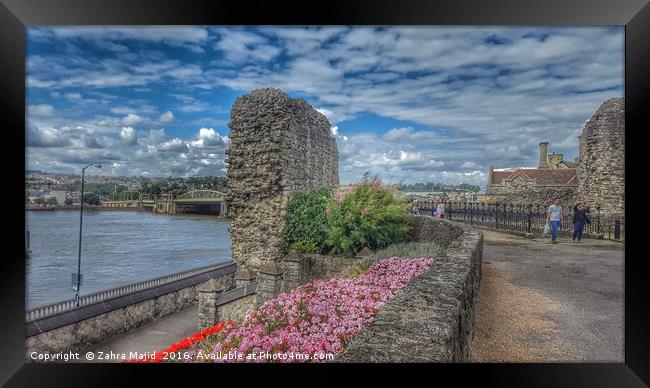 Castle Wall and Castle Gardens Historic Rochester Framed Print by Zahra Majid