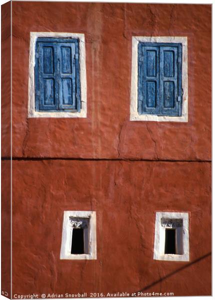 Moroccan wall and windows Canvas Print by Adrian Snowball