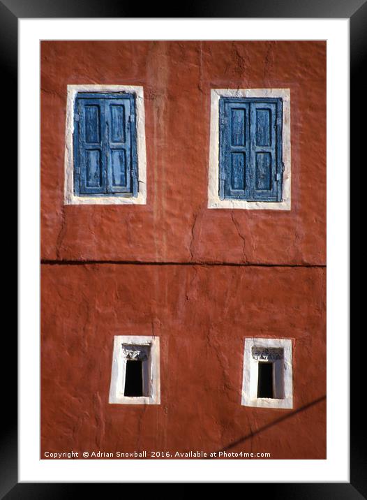 Moroccan wall and windows Framed Mounted Print by Adrian Snowball