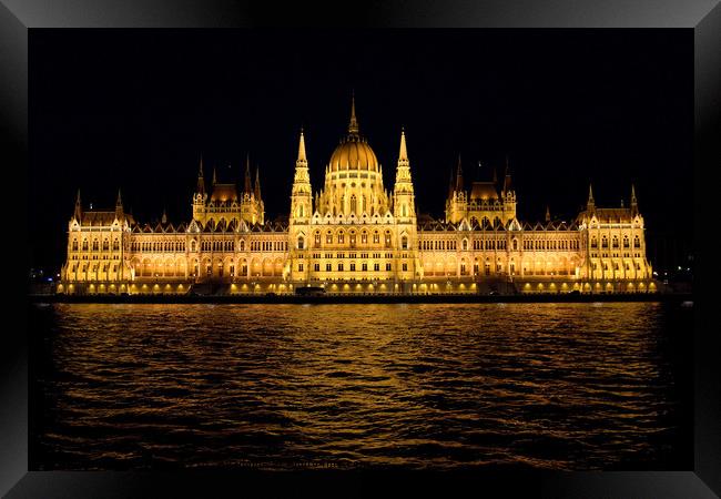 Hungarian Parliament Building Framed Print by Tom Gomez