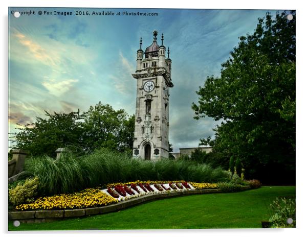 Whitehead clock tower bury Acrylic by Derrick Fox Lomax