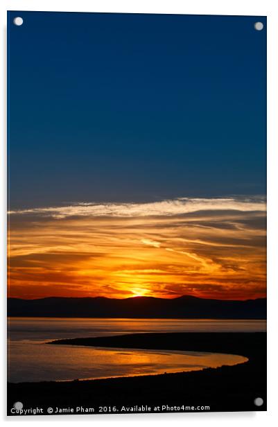 Sunrise over Mono Lake. Acrylic by Jamie Pham