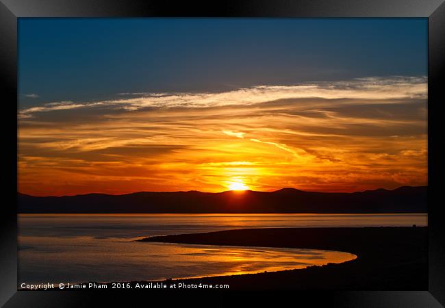Sunrise over Mono Lake. Framed Print by Jamie Pham