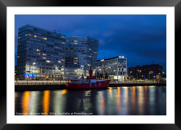 Red Boat Bar moored in front of One Park West Framed Mounted Print by Jason Wells