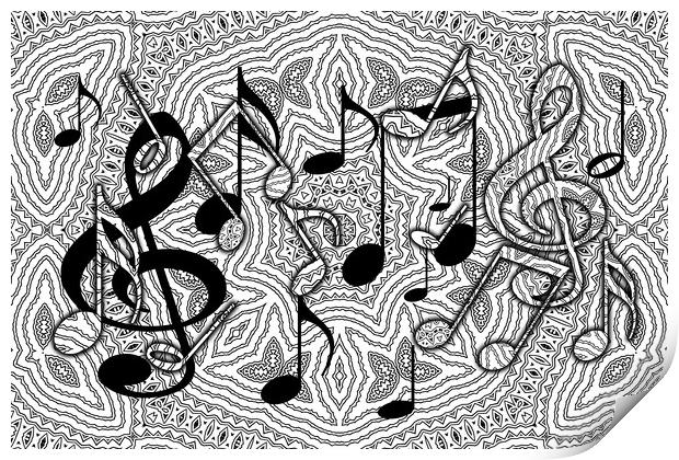Music notes Print by Dagmar Giers