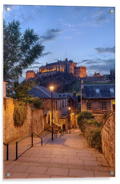 Edinburgh Castle at Twilight Acrylic by Miles Gray