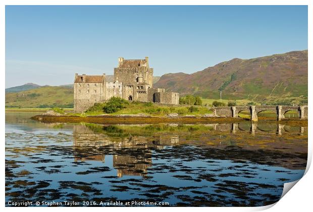 Reflections of Eilean Donan Castle Print by Stephen Taylor