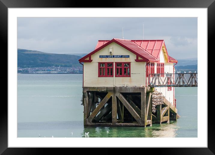 Mumbles Lifeboat House Framed Mounted Print by Steve Purnell
