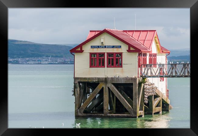 Mumbles Lifeboat House Framed Print by Steve Purnell