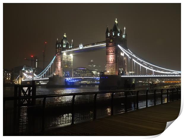  Tower Bridge at Night                             Print by Keith Folkard